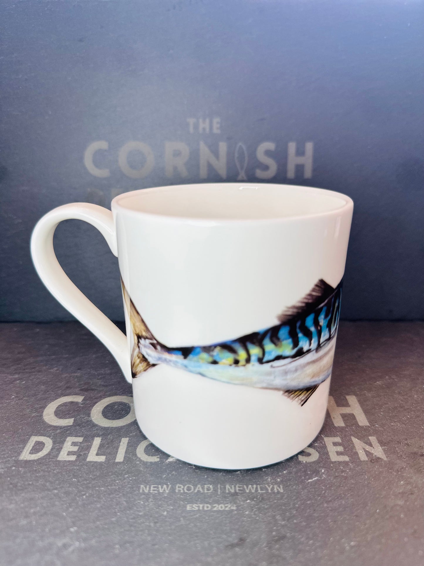 Mackerel Sky, Newlyn Bone China mackerel mug