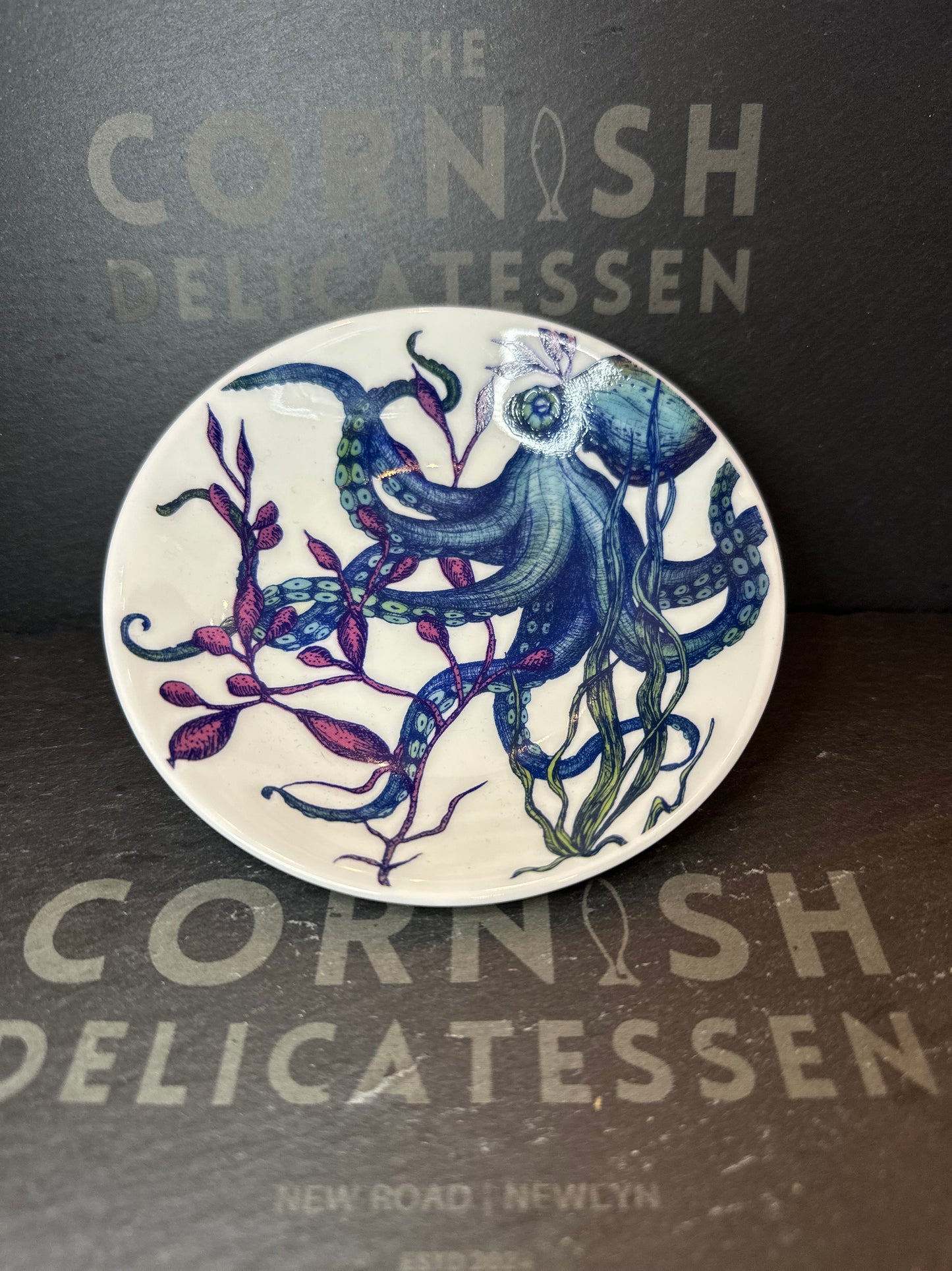 Cream Cornwall Bone China Nibbles Dish - Octopus reef
