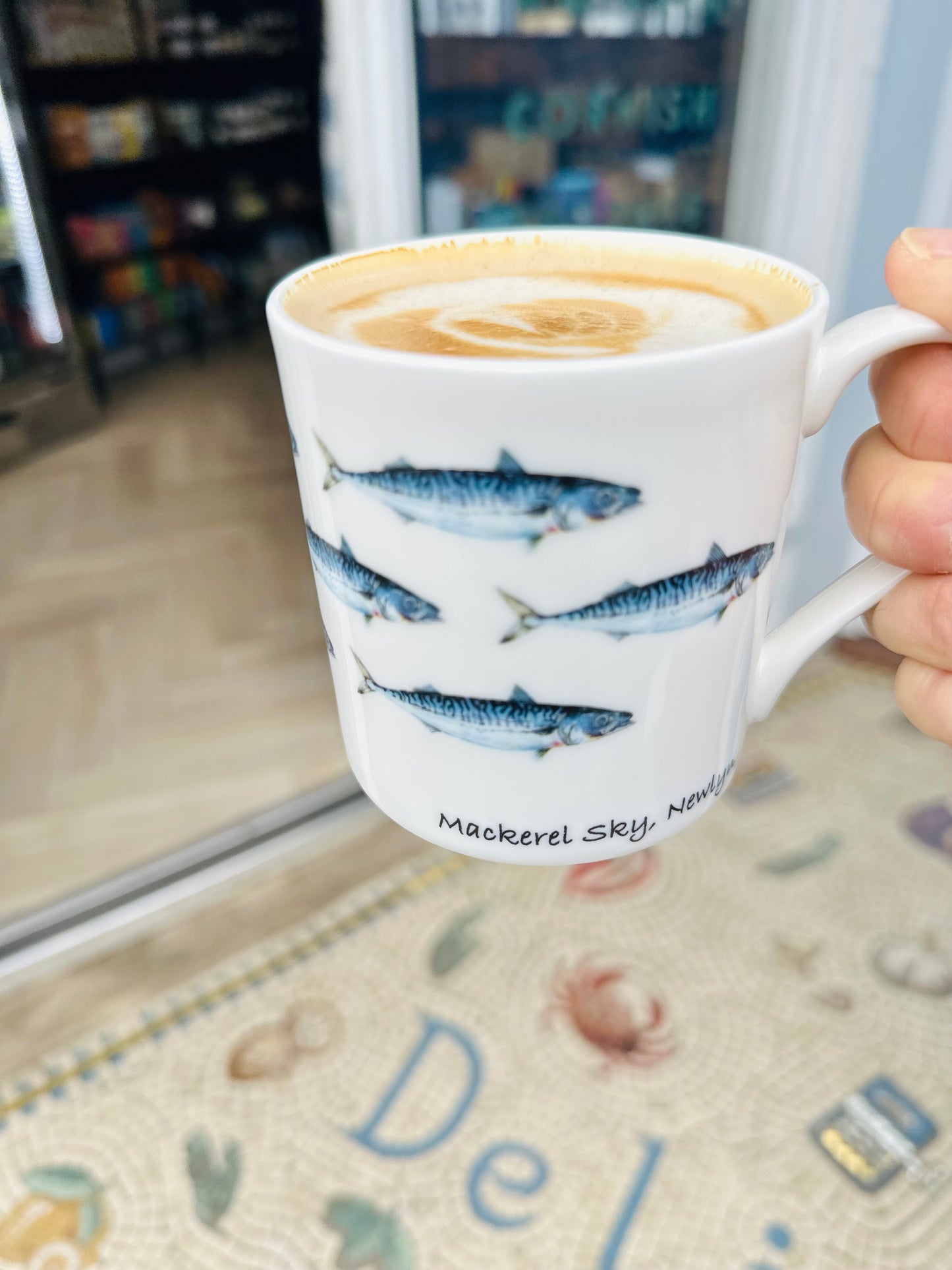 Mackerel Sky, Newlyn Bone China multi mackerel mug