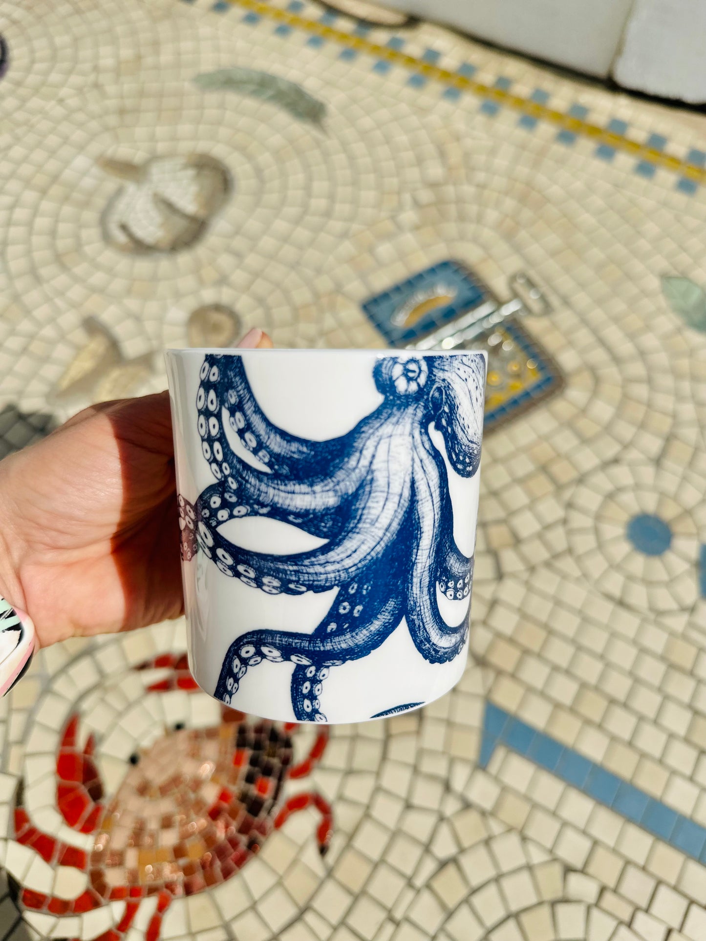 Cream Cornwall Bone China Octopus mug