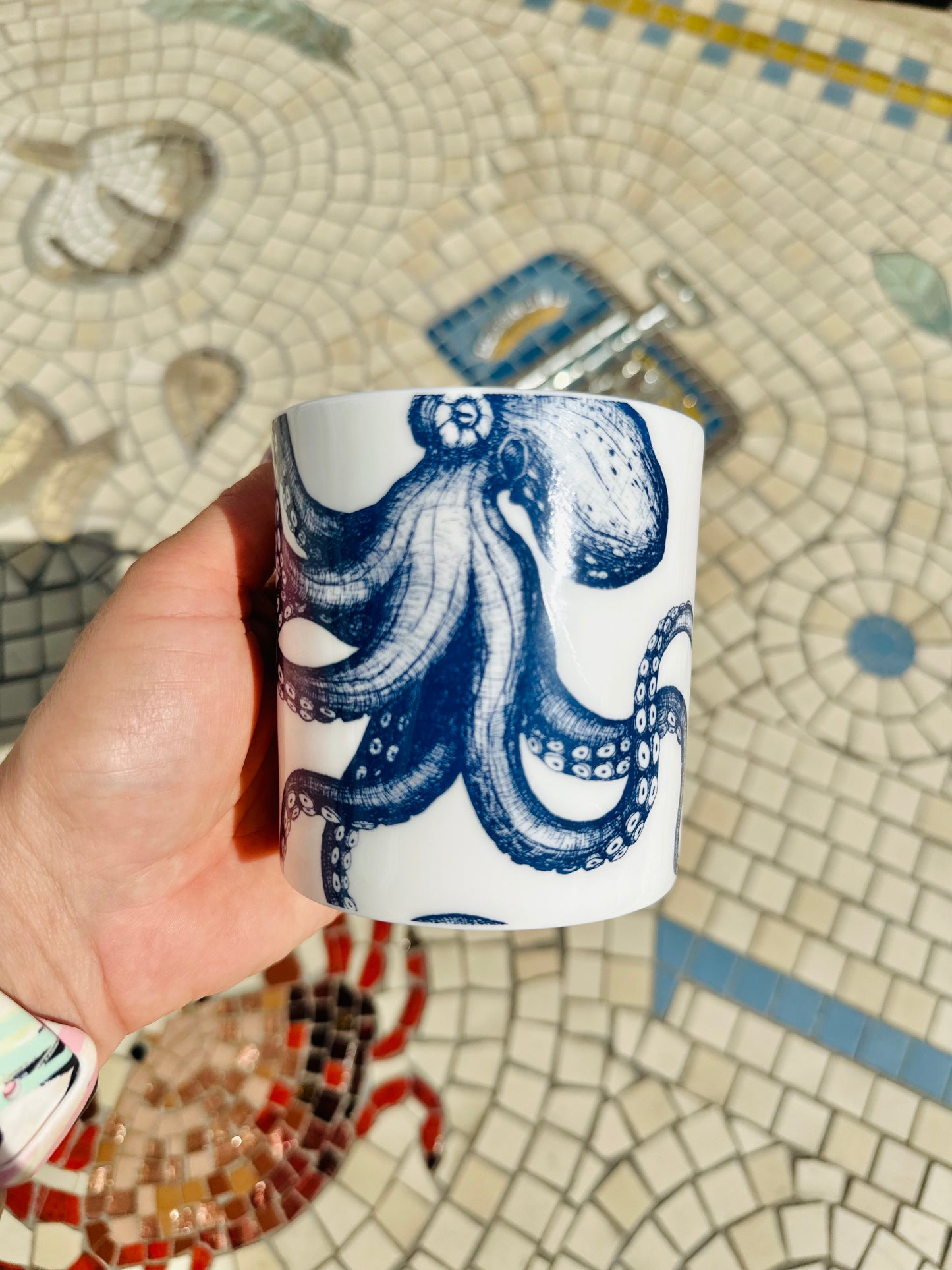 Cream Cornwall Bone China Octopus mug