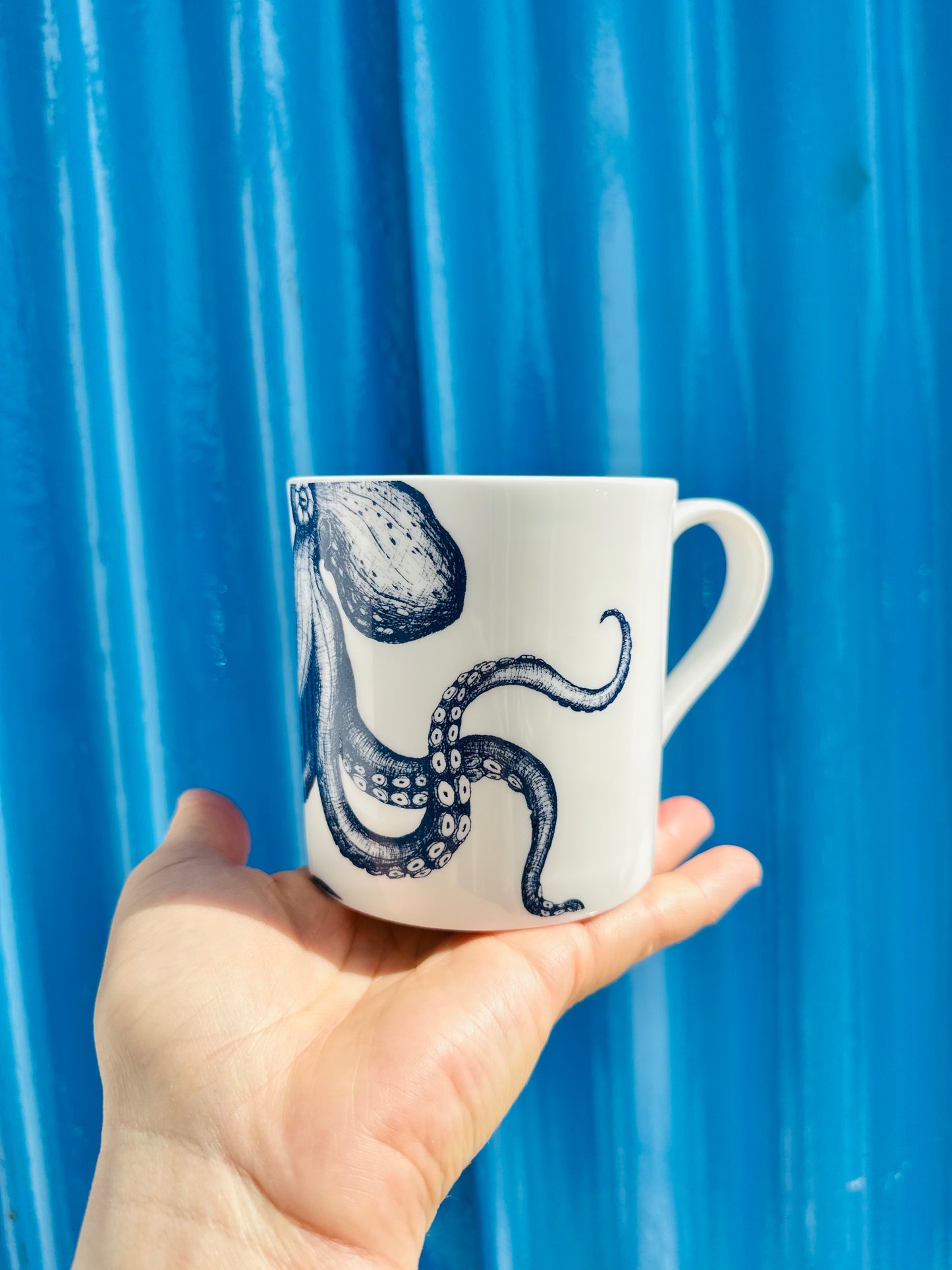 Cream Cornwall Bone China Octopus mug