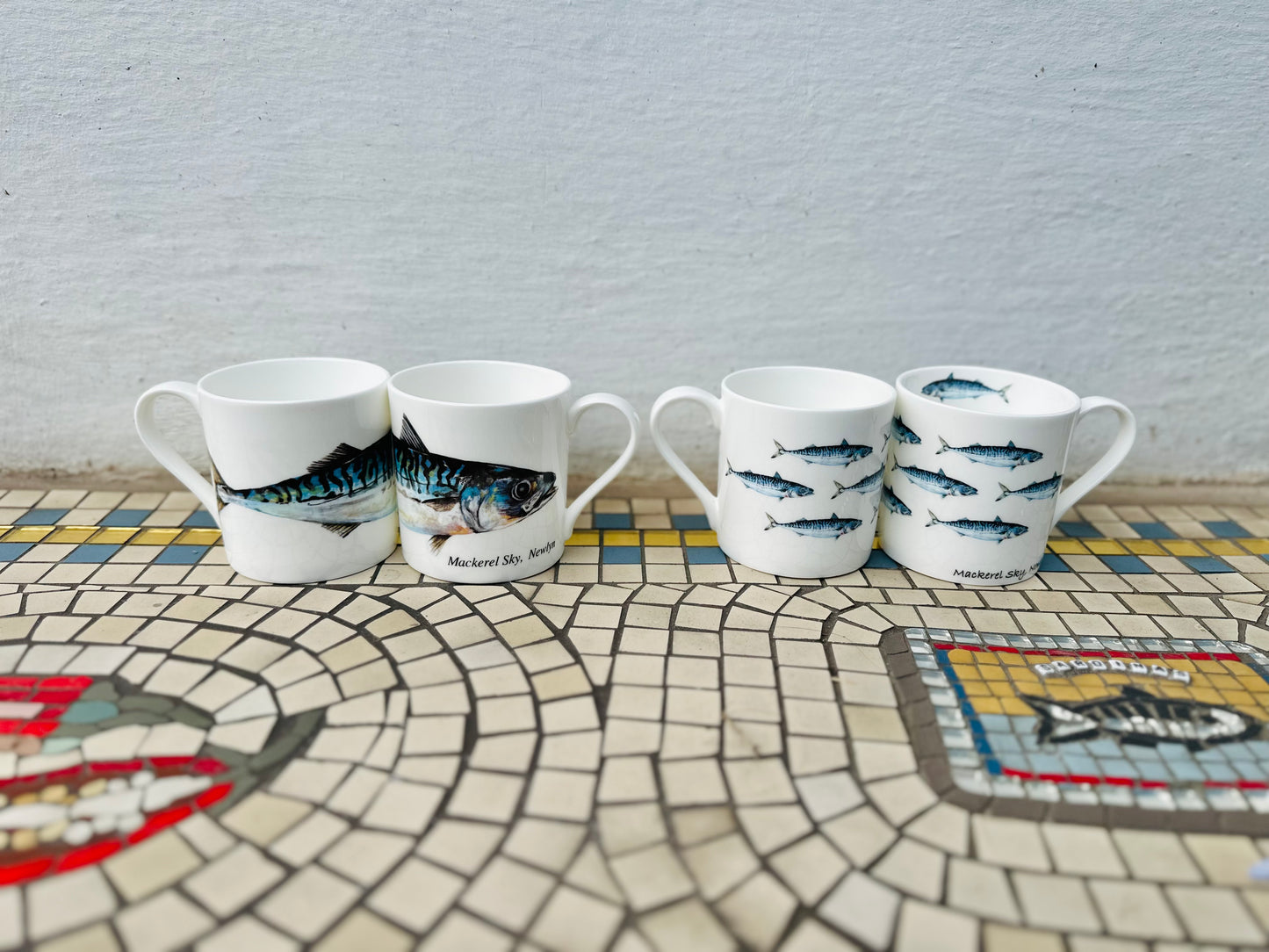 Mackerel Sky, Newlyn Bone China mackerel mug