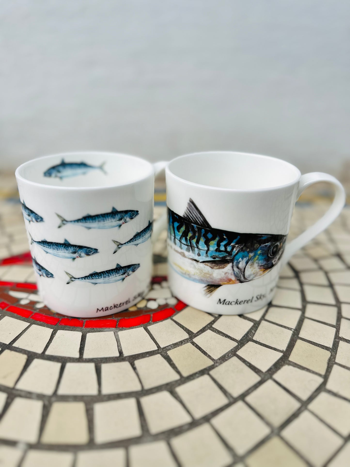 Mackerel Sky, Newlyn Bone China mackerel mug