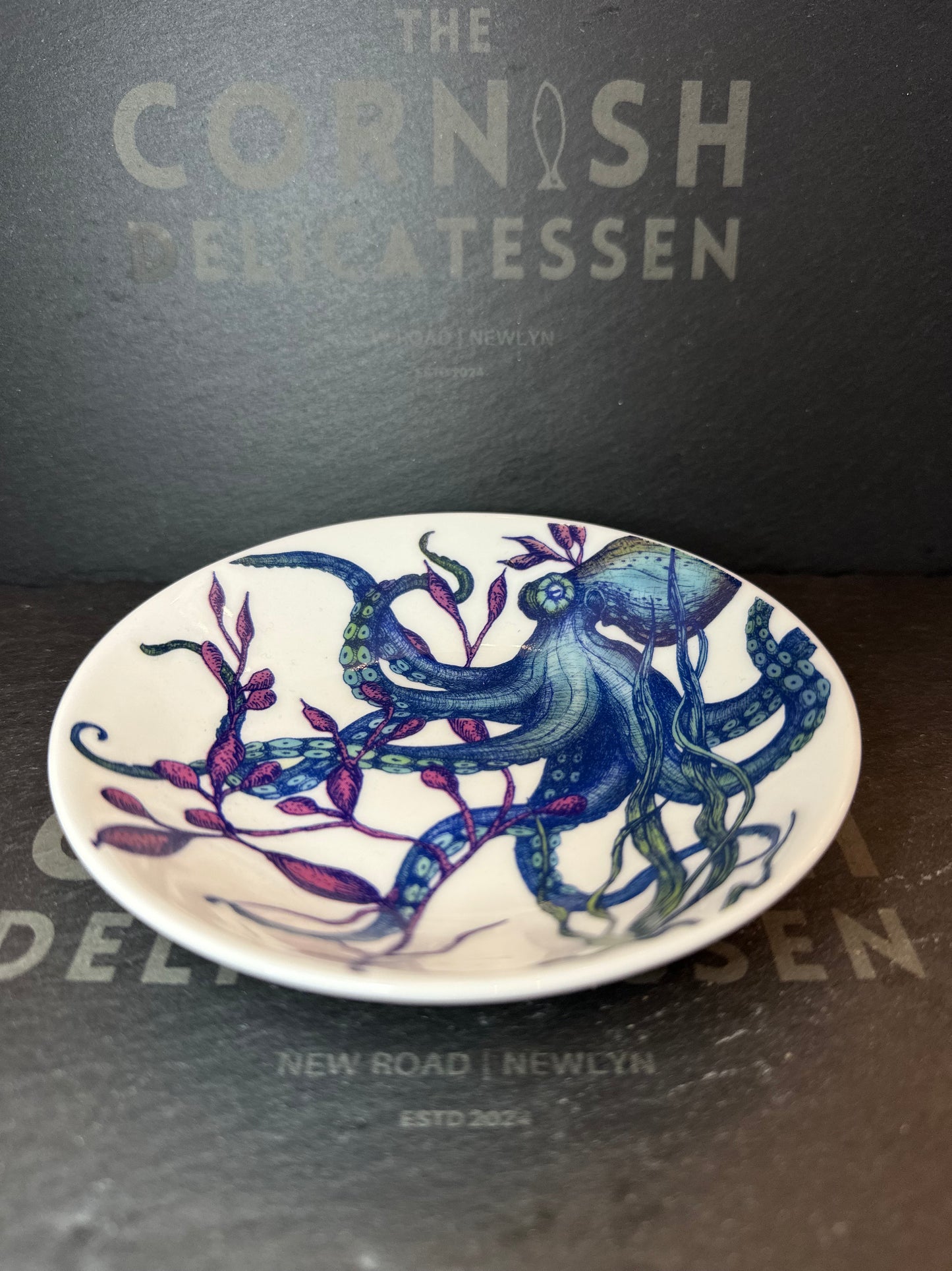 Cream Cornwall Bone China Nibbles Dish - Octopus reef