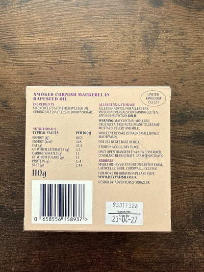 Hevva! Canned Smoked Cornish Mackerel