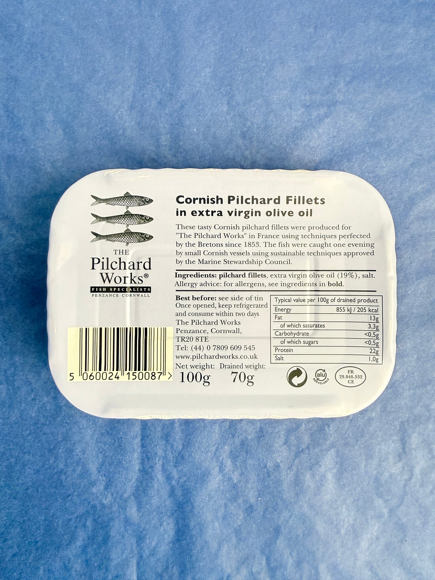 The Pilchard Works Cornish Pilchard Fillets in Extra Virgin Olive Oil