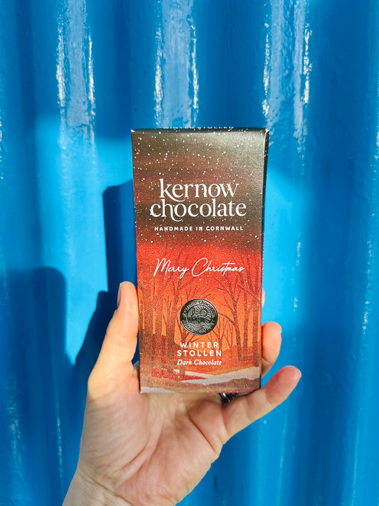 Kernow Chocolate 100g Winter Stollen dark chocolate
