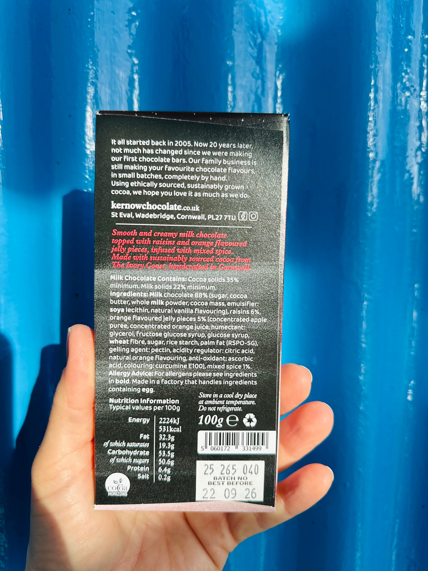 Kernow Chocolate 100g Christmas Pudding Milk Chocolate bar