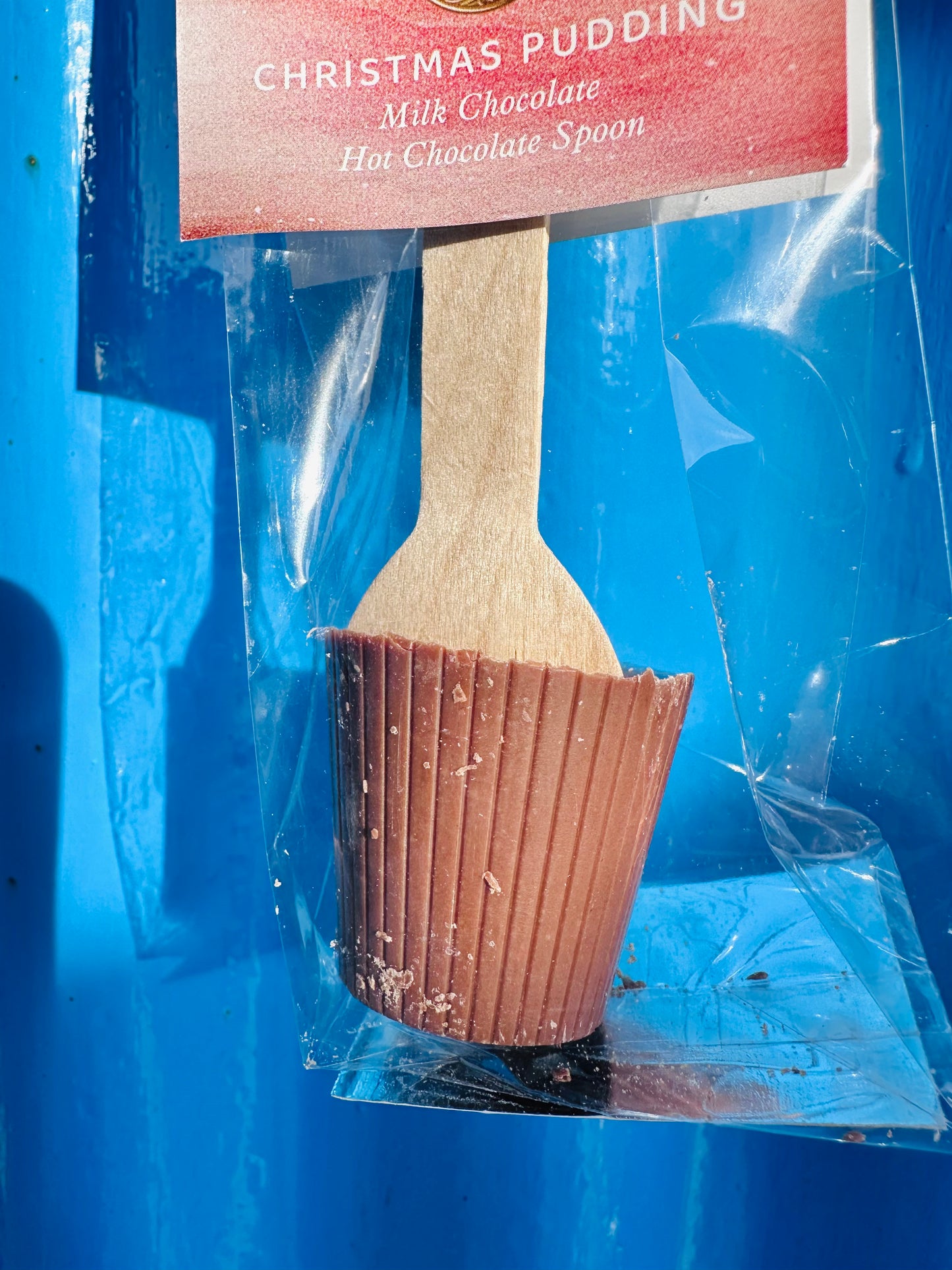 Kernow Chocolate 37g Christmas Pudding hot chocolate spoon