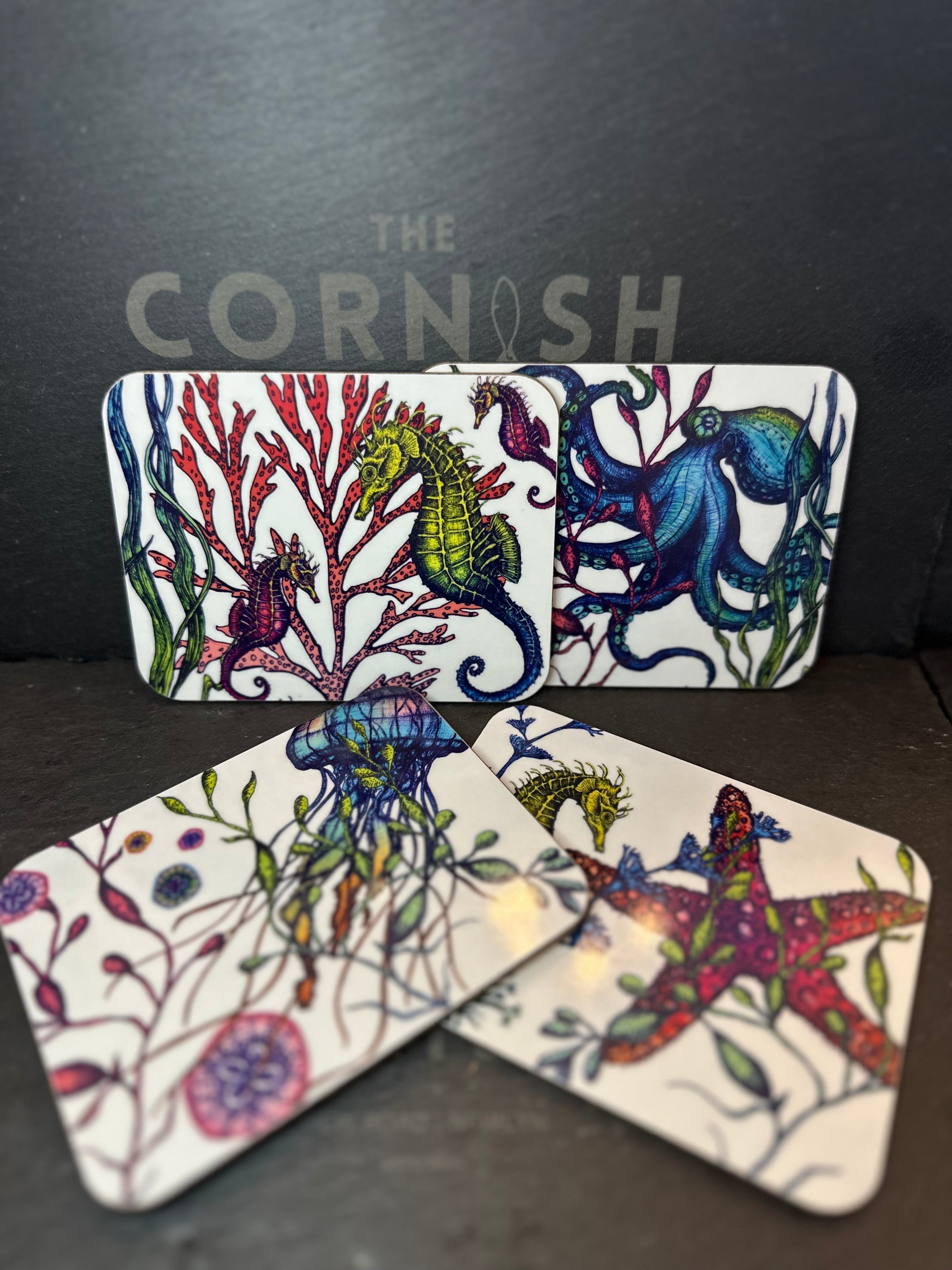 Cream Cornwall Reef coasters – The Cornish Delicatessen